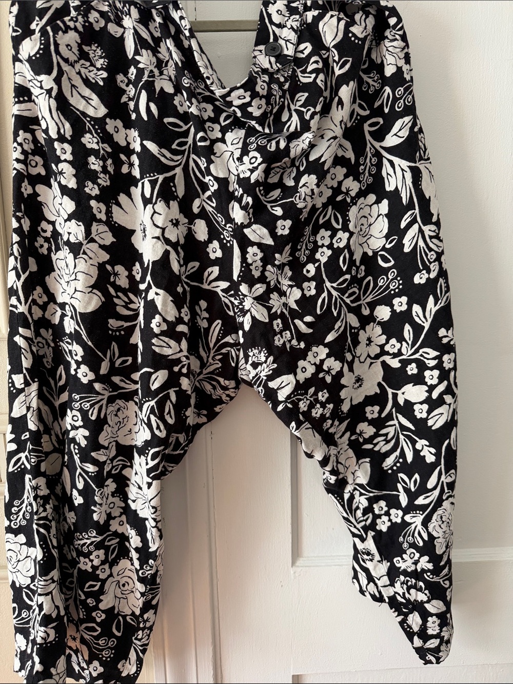 croft & barrow Black and White Floral Wide-Leg Pants